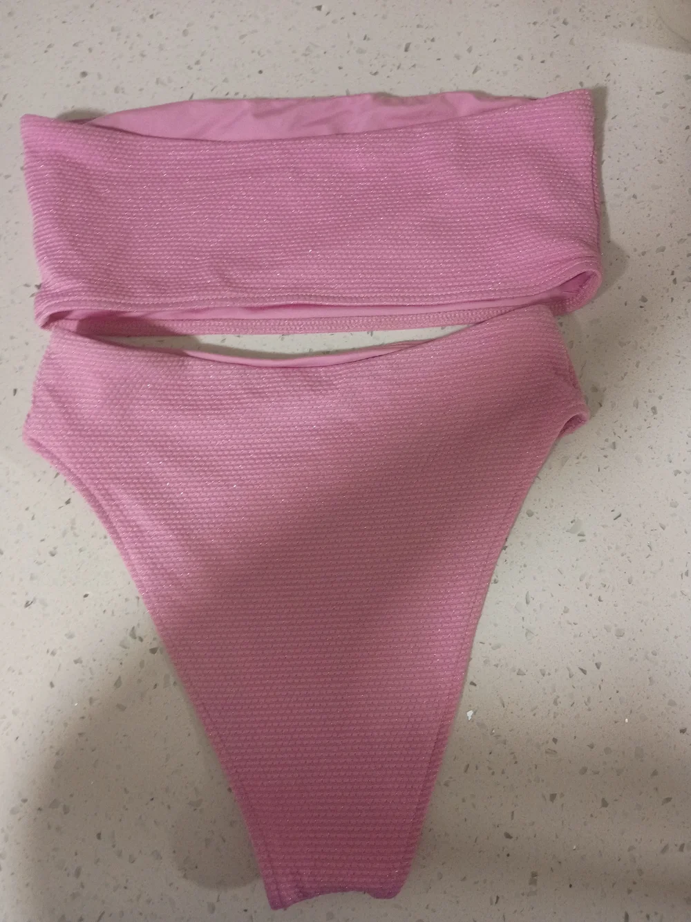 Frankie's Bikinis Pink Bandeau Bikini Set - Strapless Top & High-Cut Bottom